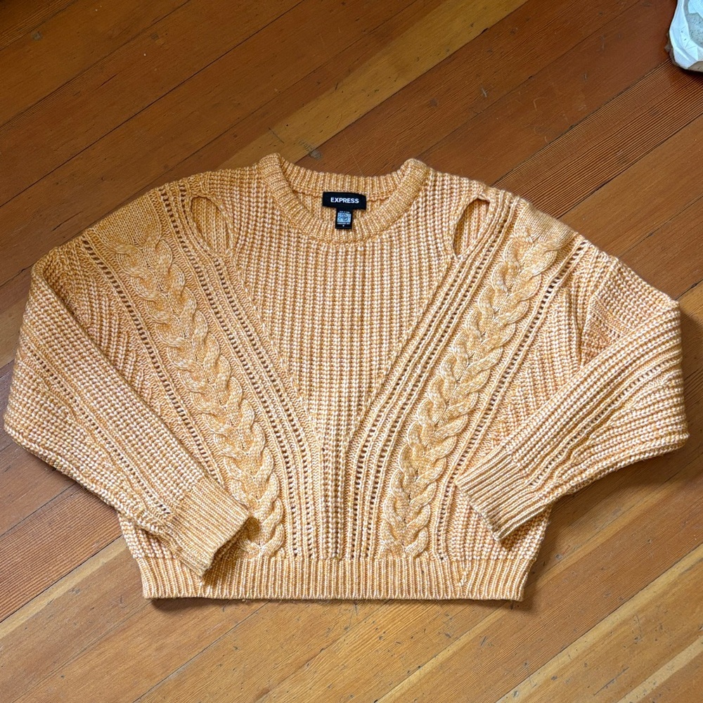 Express Women's Cable Knit Sweater - Apricot